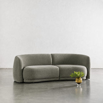 PURBECK CURVED 3 SEATER SOFA  |  BAYSWATER GREEN