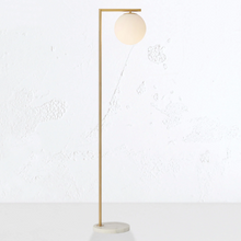REMI FLOOR LAMP  |  BRASS + WHITE MARBLE