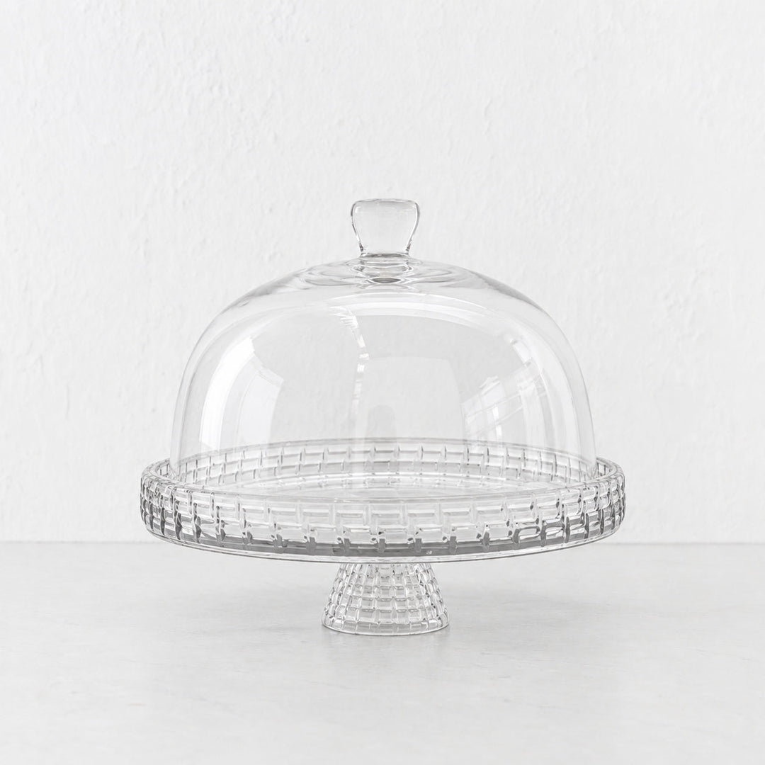 SAINT CLEMENT FOOTED DOME CAKE PLATE  |  26.5CM  |  GLASS