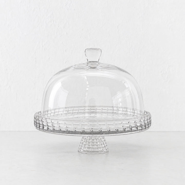 SAINT CLEMENT FOOTED DOME CAKE PLATE  |  26.5CM  |  GLASS
