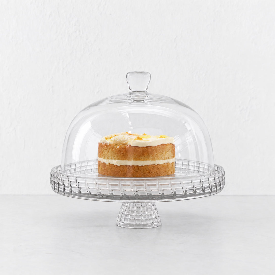 SAINT CLEMENT FOOTED DOME CAKE PLATE  |  26.5CM  |  GLASS