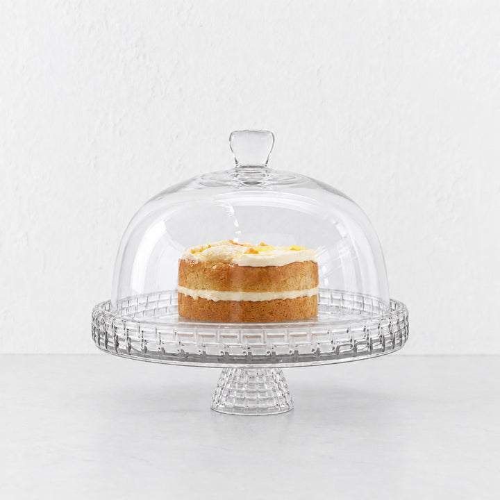 SAINT CLEMENT FOOTED DOME CAKE PLATE  |  26.5CM  |  GLASS