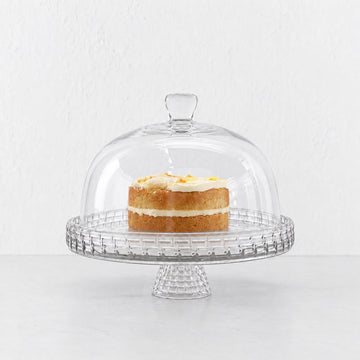 SAINT CLEMENT FOOTED DOME CAKE PLATE  |  26.5CM  |  GLASS