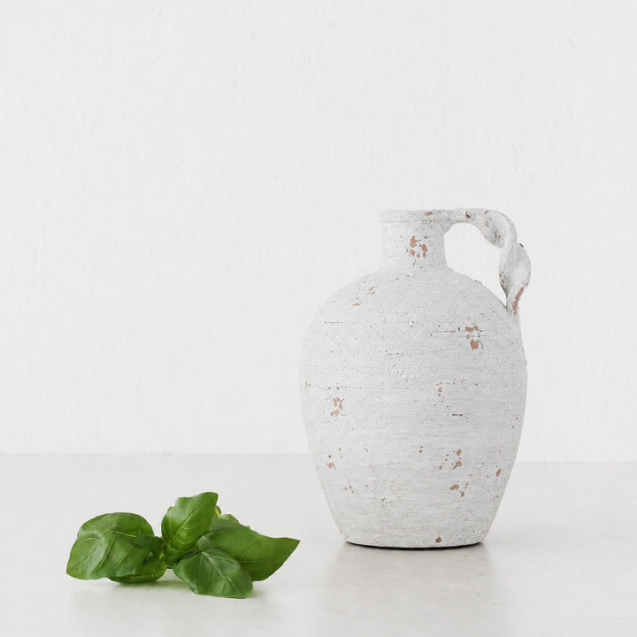 SALETTA VESSEl  |  23CM SINGLE HANDLE  |  WHITE TERRACOTTA