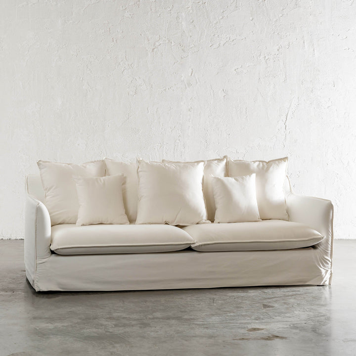 EXTRA FULL SET SOFA COVER  |  SEVILLA 3 SEATER SLIP COVER SOFA   |  POLAR WHITE