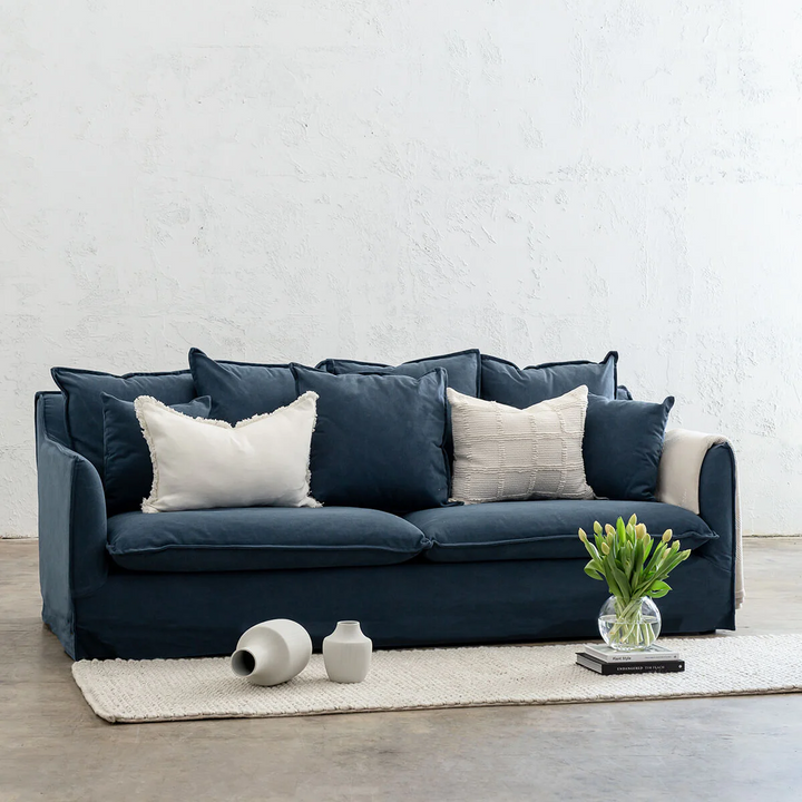 EXTRA FULL SET SOFA COVER   |  SEVILLA 3 SEATER SLIP COVER SOFA   |  MIDNIGHT DENIM