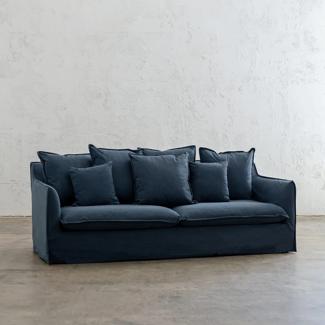 EXTRA FULL SET SOFA COVER   |  SEVILLA 3 SEATER SLIP COVER SOFA   |  MIDNIGHT DENIM