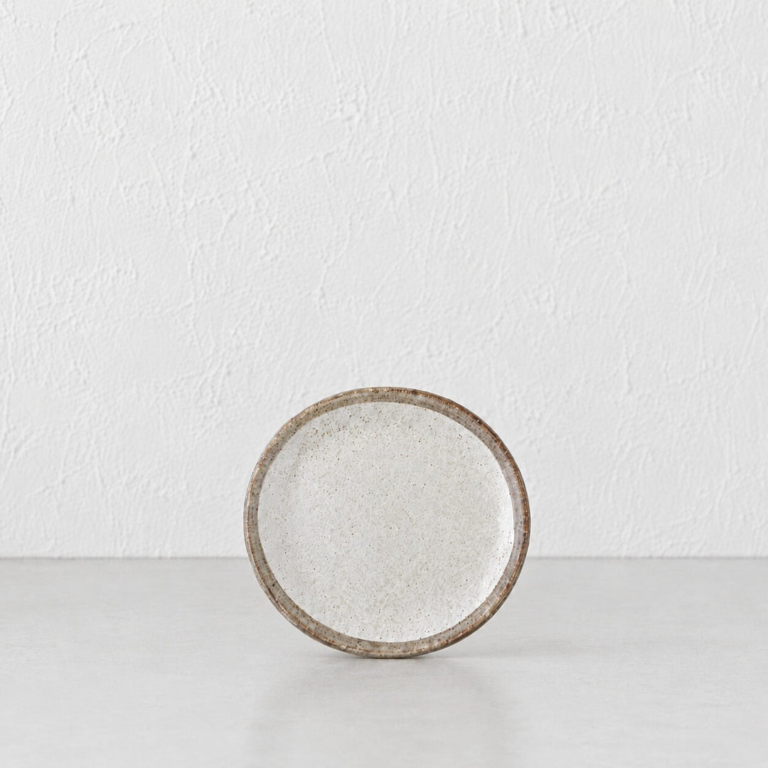 SHIROKARATSU CERAMIC SMALL OVAL PLATE  |  NATURAL GLAZE  |  17.5CM
