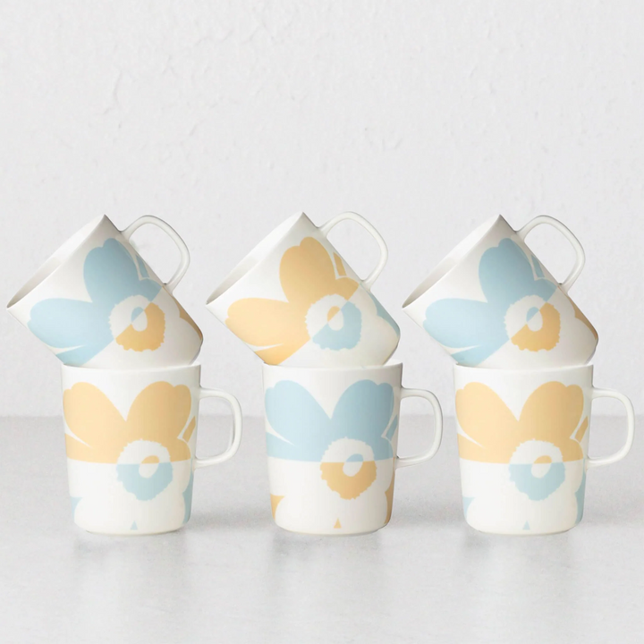 MARIMEKKO | SUUR UNIKKO MUG 2.5DL BUNDLE | BOXED LIMITED EDITION | BEIGE + AQUA | BUNDLE X6