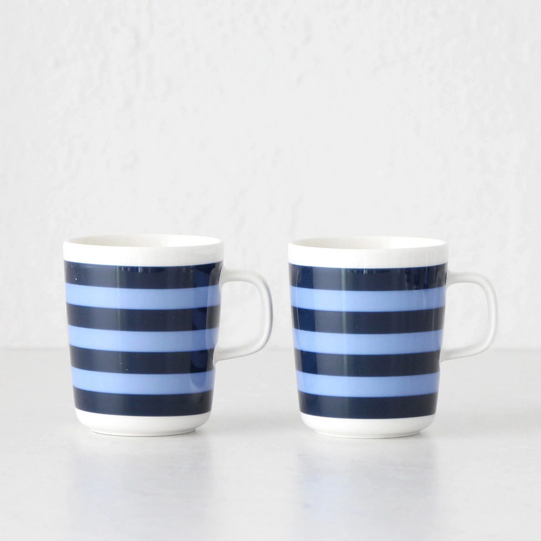 MARIMEKKO  |  TASARAITA COFFEE MUG 2.5DL  |  BLUE STRIPE  |  BUNDLE X2