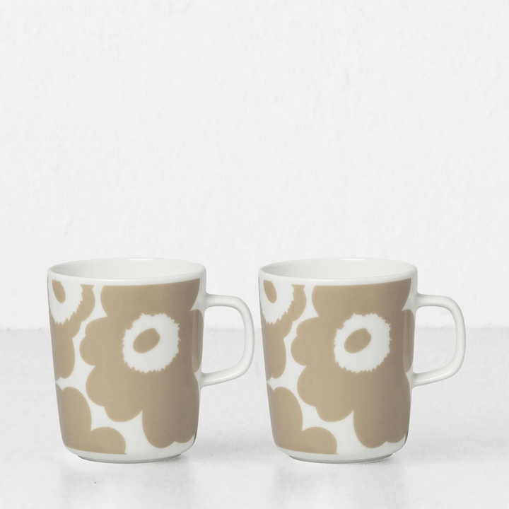 MARIMEKKO  |  UNIKKO COFFEE MUG 2.5DL  |  BEIGE + WHITE  |  BUNDLE X2