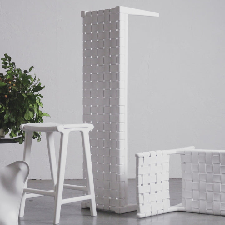 MALAND FOLDUP STOOL | WHITE ON WHITE LEATHER