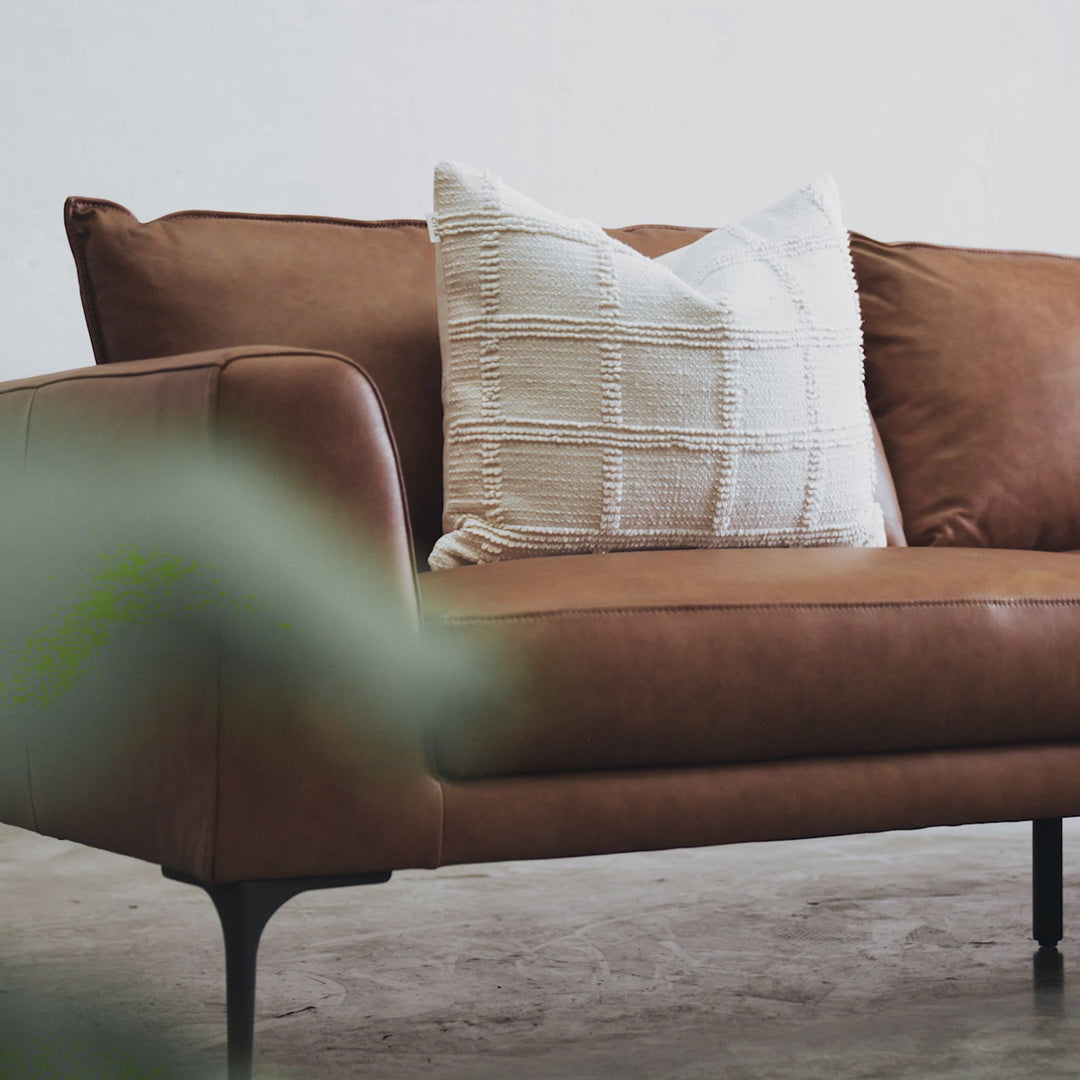 PILOTI TAN LEATHER SOFA