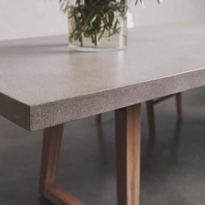 ARIA GRANITE CONCRETE DINING TABLE + SCANDI LEG | ZINC ASH | 260CM