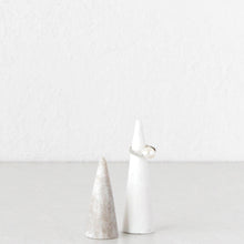 ANNEAU MARBLE   |  SET OF 2 RING CONES   |  WHITE + BEIGE MARBLE