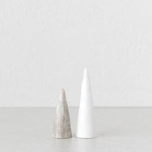 ANNEAU SET OF 2 PIECE MARBLE RING CONES | WHITE + BEIGE MARBLE