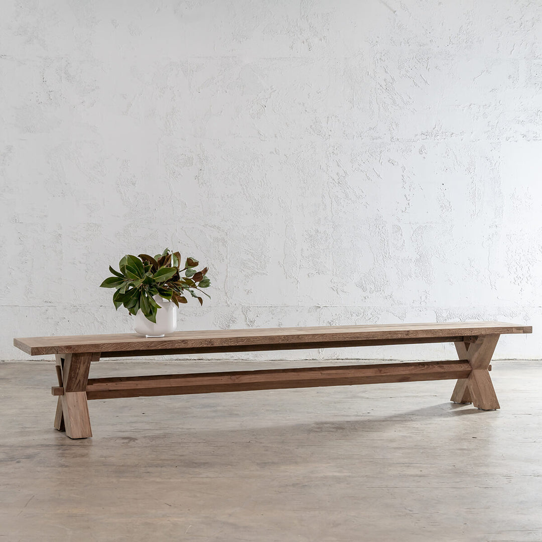 ADRIATIC SLATTED CROSS LEG BENCH SEAT  |  280CM