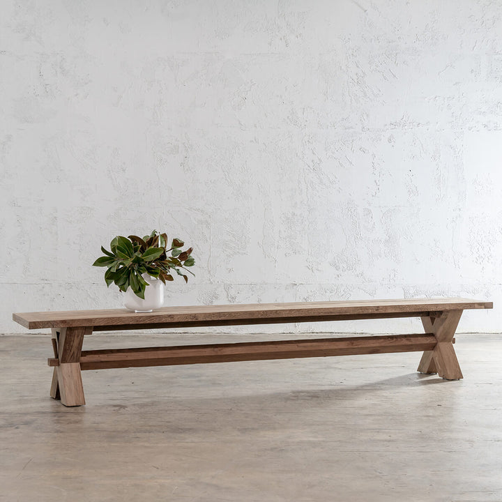 ADRIATIC SLATTED CROSS LEG BENCH SEAT  |  280CM