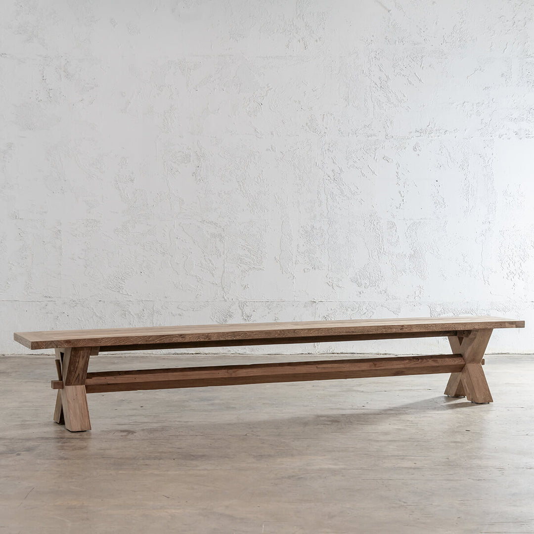 ADRIATIC SLATTED CROSS LEG BENCH SEAT  |  280CM