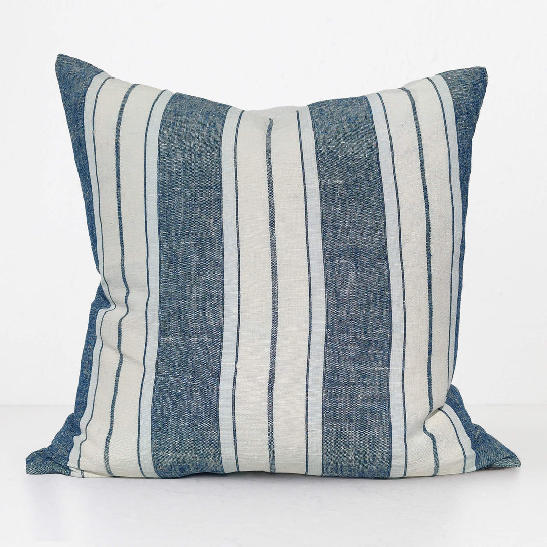 AEGEAN SEA FRENCH LINEN WOVEN CUSHION  |  55 x 55  |  STRIPE