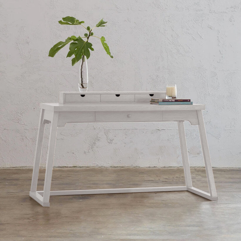 AMARA LA SALLE TEAK DESK | WHITE