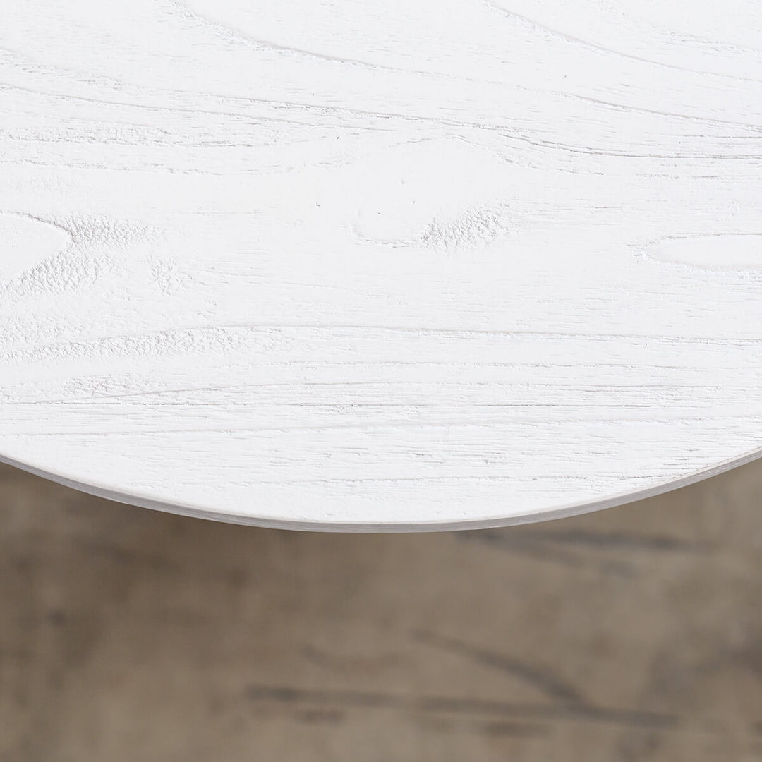 AMARA MID CENTURY TIMBER COFFEE TABLE  |  SOLID TOP WHITE | ROUND