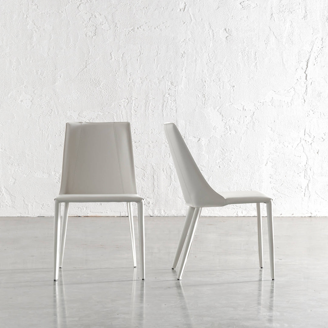 PRE ORDER  |  AMES MID CENTURY VEGAN LEATHER DINING CHAIR  |  LIMED WHITE