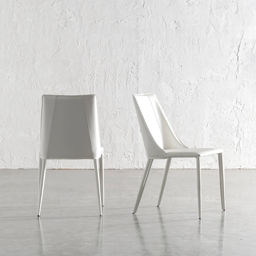 PRE ORDER  |  AMES MID CENTURY VEGAN LEATHER DINING CHAIR  |  LIMED WHITE