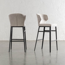 ANDERS BAR CHAIR | HERRING SAND LUXE TWILL  |  BACK + ANGLE