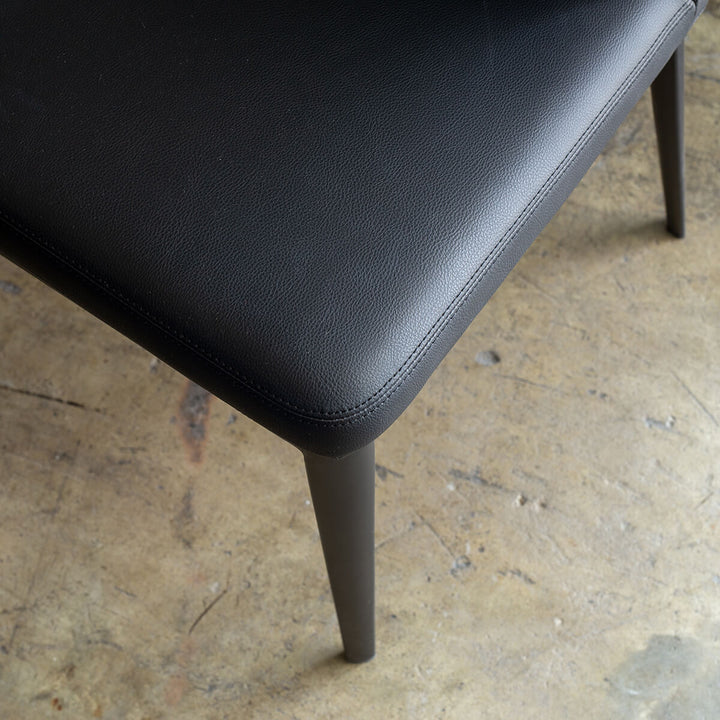 ANDERS BAR CHAIR  |  FAUX LEATHER  |  NOIR BLACK BAR STOOL LEATHER CLOSEUP