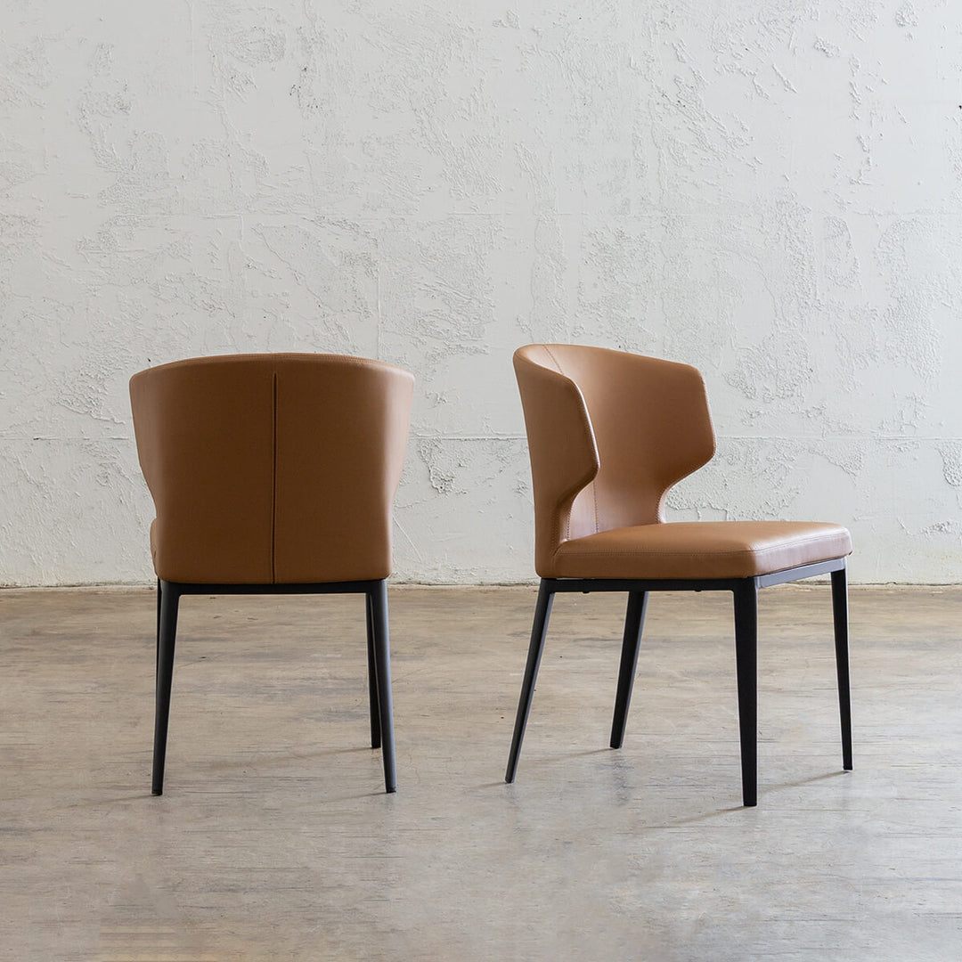 ANDERS VEGAN LEATHER DINING CHAIR  |  SADDLE TAN