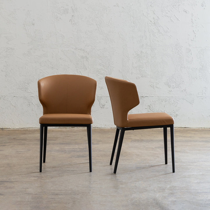 ANDERS DINING CHAIR  |  VEGAN FAUX LEATHER  |  SADDLE TAN