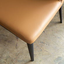ANDERS DINING CHAIR | VEGAN FAUX LEATHER | SADDLE TAN CLOSE UP
