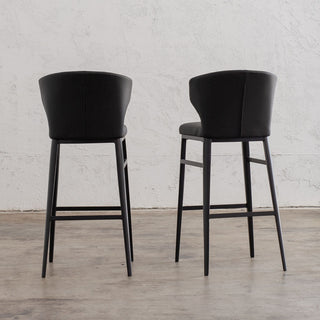 ANDERS BAR CHAIR  |  FAUX LEATHER  |  NOIR BLACK BAR STOOL BACK VIEW