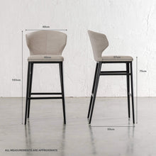 ANDERS BAR CHAIR | HERRING SAND LUXE TWILL  |  MEASUREMENTS