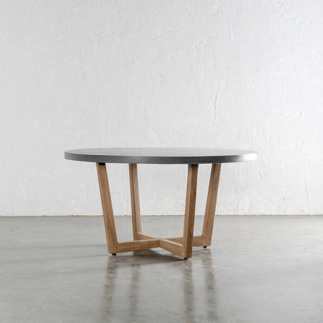 ARIA CONCRETE GRANITE TOP DINING TABLE ROUND   |  CLASSIC MID GREY  |  150cm