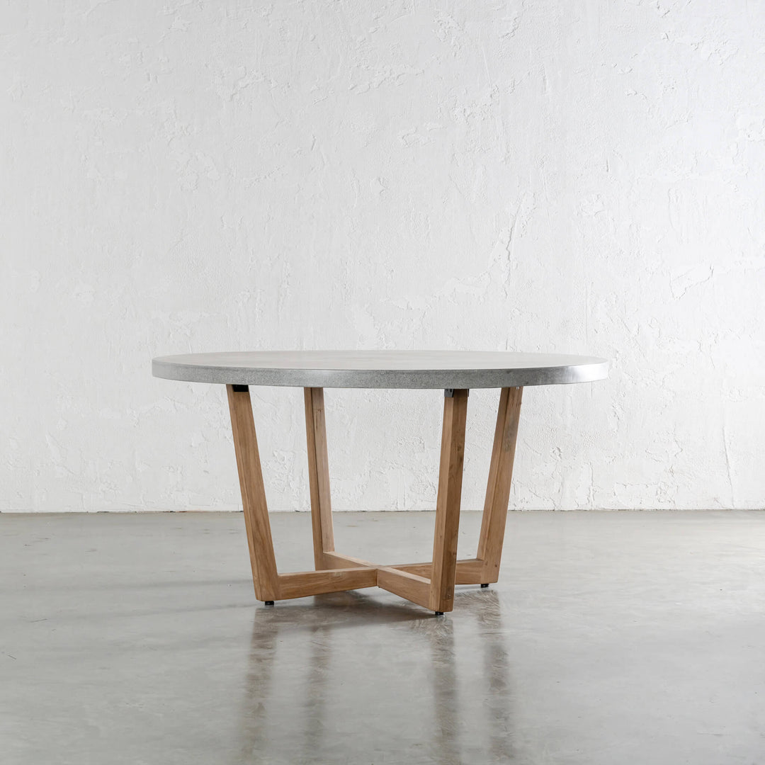 ARIA CONCRETE GRANITE TOP DINING TABLE ROUND  |  ZINC ASH  |  150cm