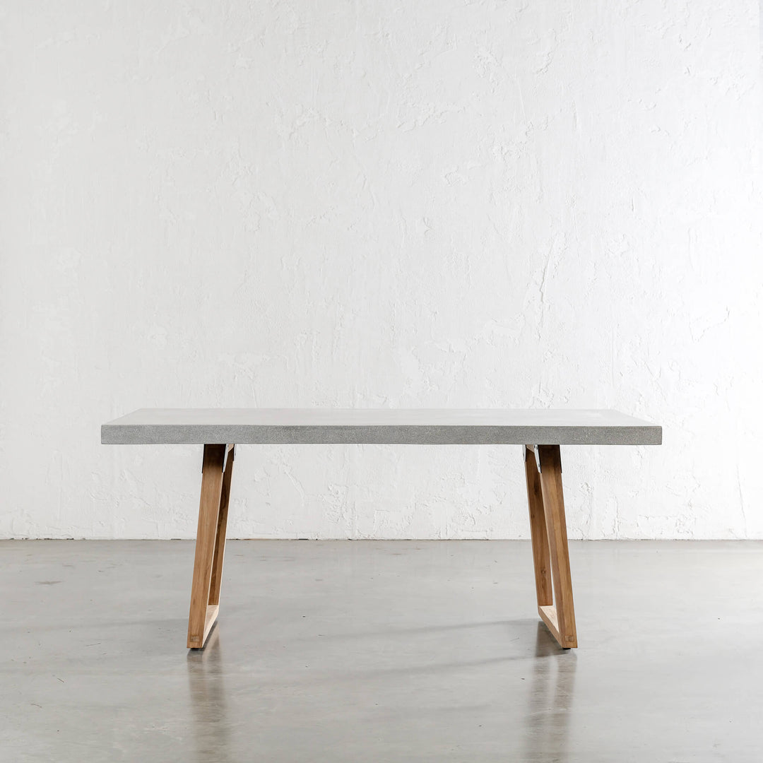 ARIA GRANITE CONCRETE DINING TABLE + SCANDI LEG  |  ZINC ASH  |  180CM  |  UNSTYLED