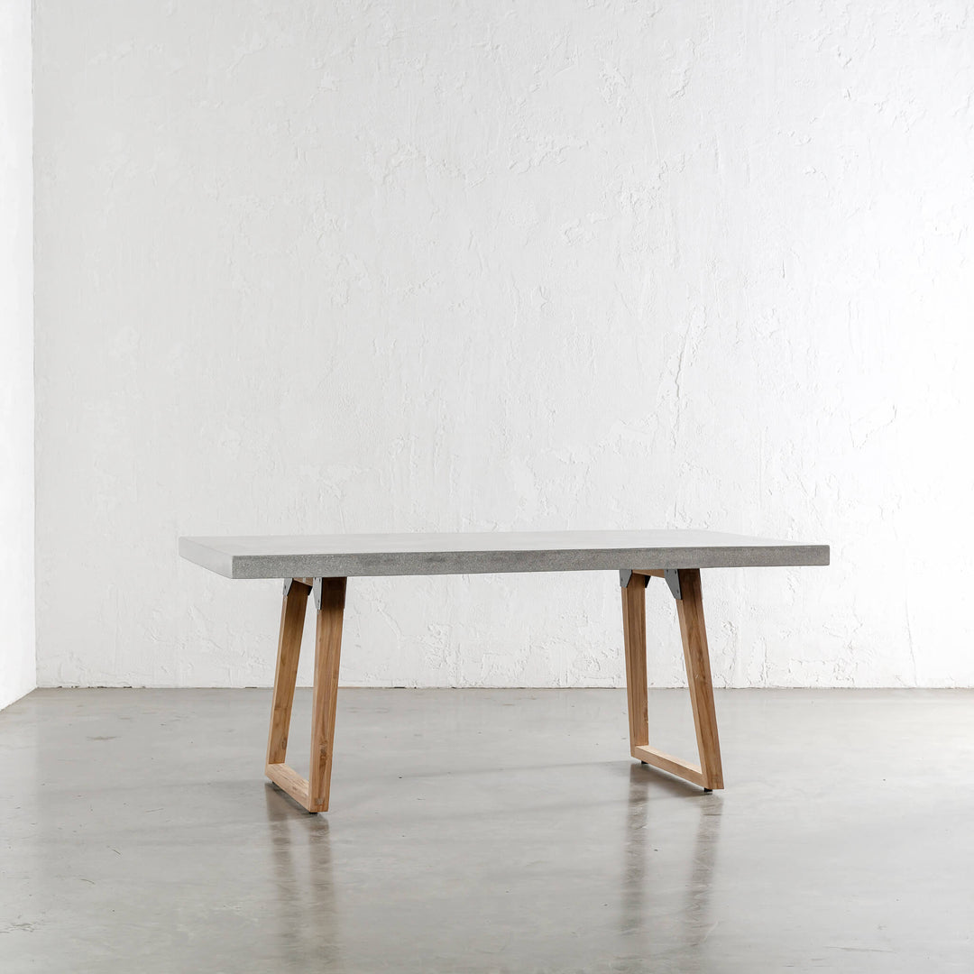 ARIA GRANITE CONCRETE DINING TABLE + SCANDI LEG  |  ZINC ASH  |  180CM  |  UNSTYLED