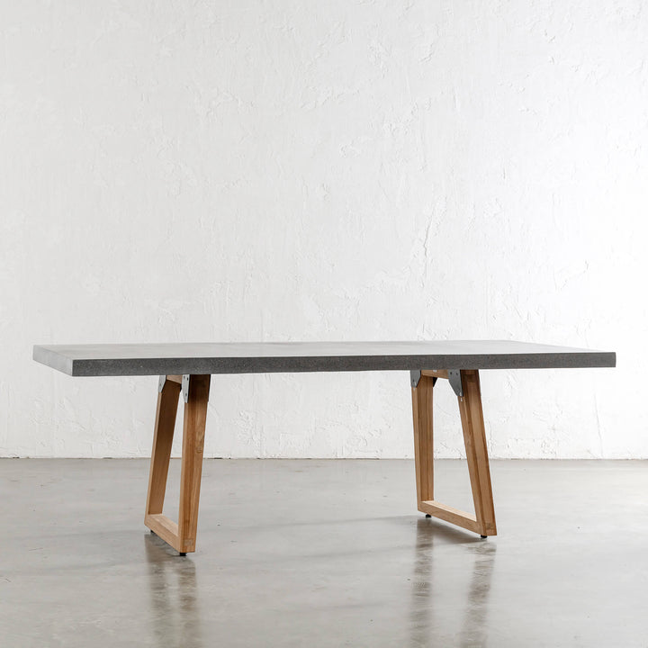 ARIA CONCRETE GRANITE TOP DINING TABLE + SCANDI LEG   |  CLASSIC MID GREY |  220CM UNSTYLED