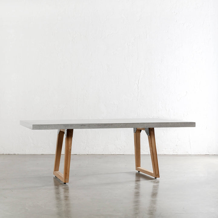 ARIA GRANITE CONCRETE DINING TABLE + SCANDI LEG  |  ZINC ASH  |  220CM  |  UNSTYLED