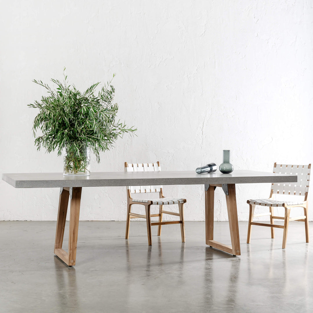 ARIA GRANITE CONCRETE DINING TABLE + SCANDI LEG  |   ZINC ASH  |  260CM