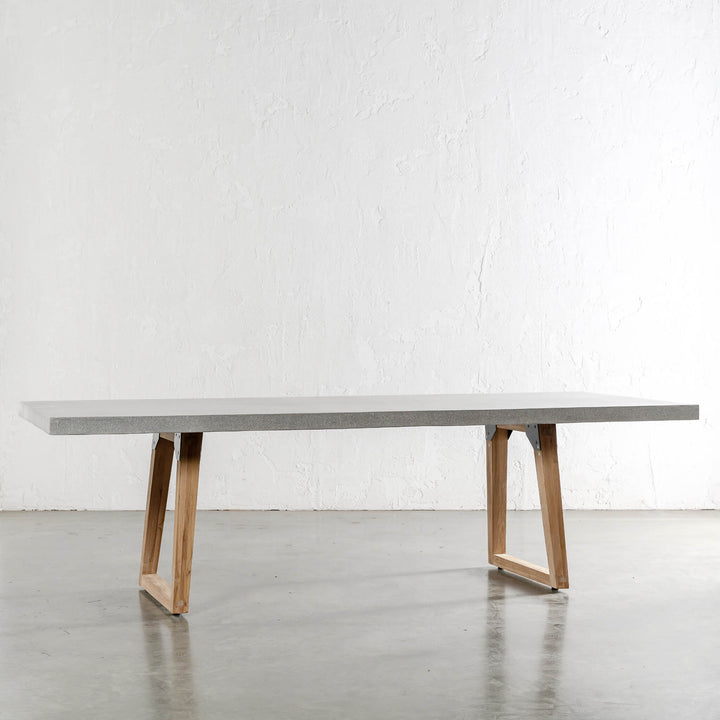 ARIA GRANITE CONCRETE DINING TABLE + SCANDI LEG  |   ZINC ASH  |  260CM | UNSTYLED