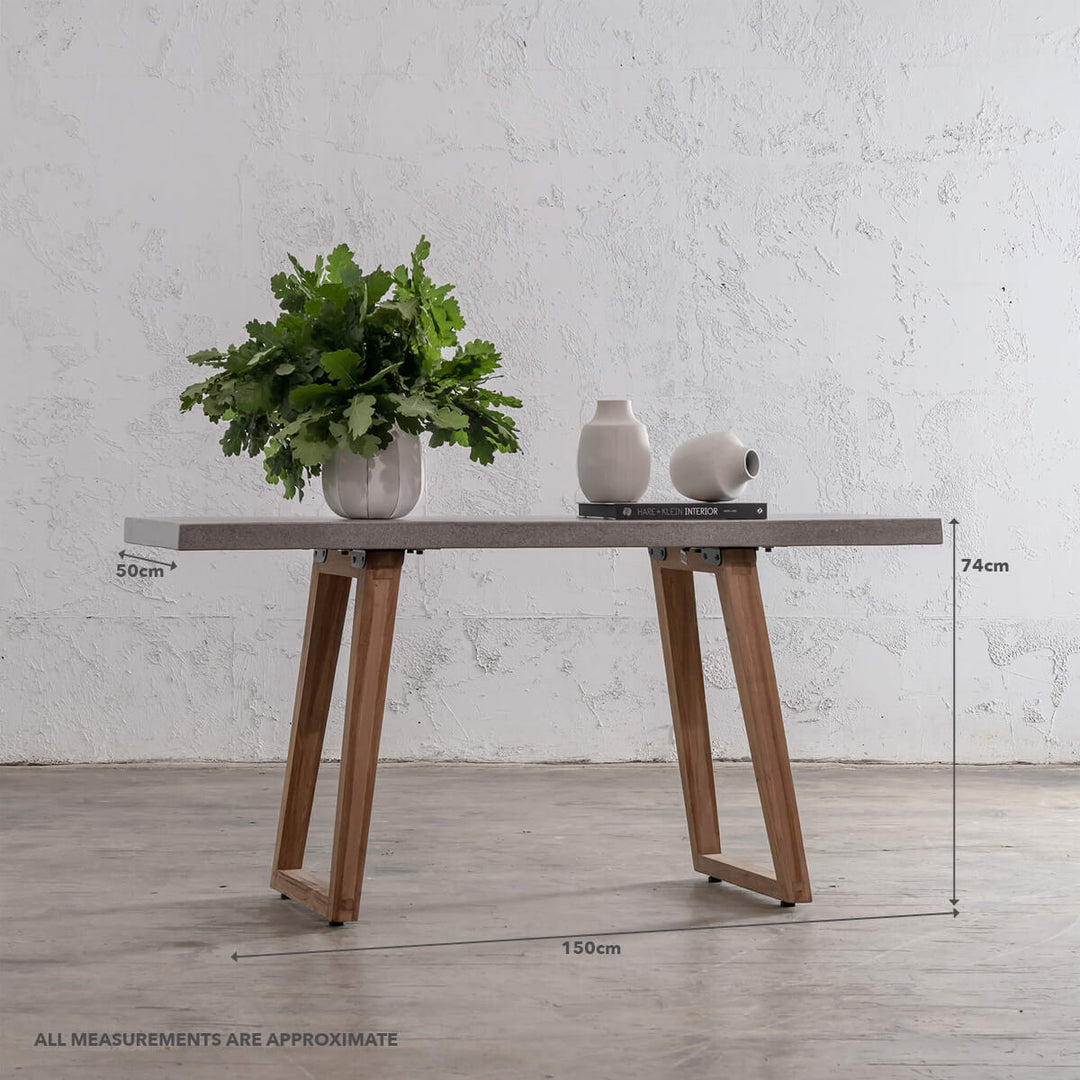 ARIA SCANDI CONCRETE GRANITE HALL TABLE  |  ZINC ASH  |  150CM