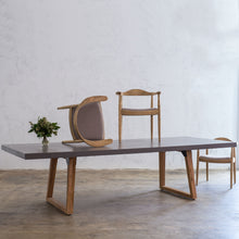concrete dining table , modern design , organic granite top , indoor & outdoor table , industrial