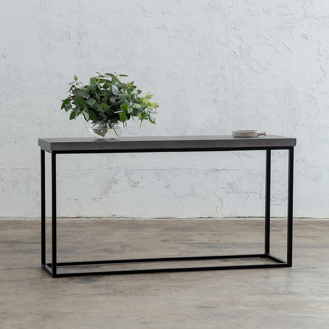 ARIA CONCRETE GRANITE CONSOLE TABLE | 180CM | CLASSIC MID GREY