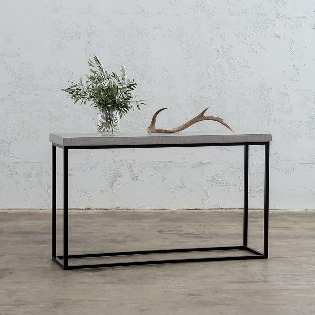 ARIA CONCRETE GRANITE CONSOLE TABLE | 150CM | ZINC ASH