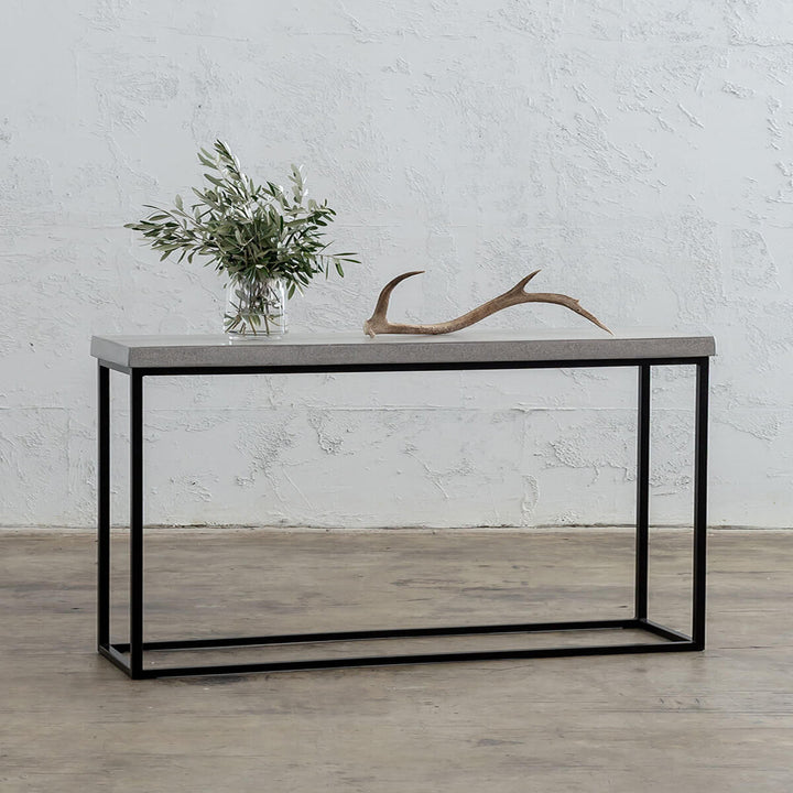 ARIA CONCRETE GRANITE CONSOLE TABLE | 180CM | ZINC ASH