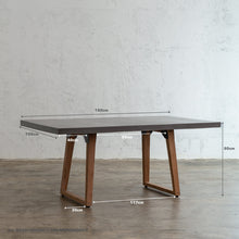 ARIA CONCRETE GRANITE TOP DINING TABLE + SCANDI LEG   |  CLASSIC MID GREY |  1.8m