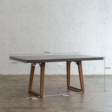ARIA CONCRETE GRANITE TOP DINING TABLE + SCANDI LEG   |  CLASSIC MID GREY |  2.2m